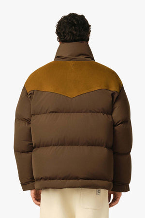 DOWN JACKET WITH LEATHER YOKE