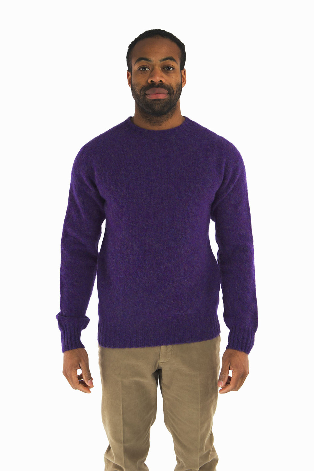 BRUSHED SHETLAND CREW NECK JUMPER