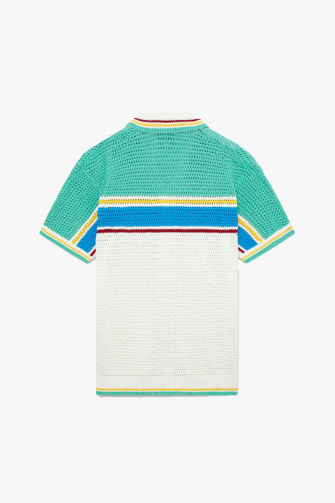 CROCHET EFFECT TENNIS SHIRT