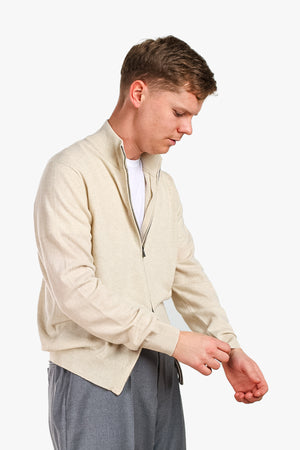 Full Zip Wool/Cashmere Sweater