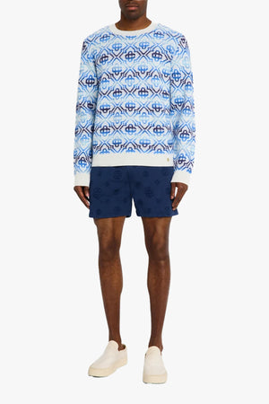 SPACE DYE MONOGRAM CREW