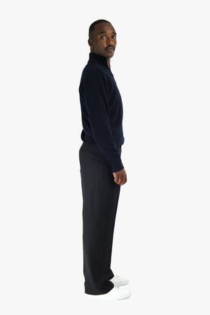 Half Zip Wool Cashmere Sweater