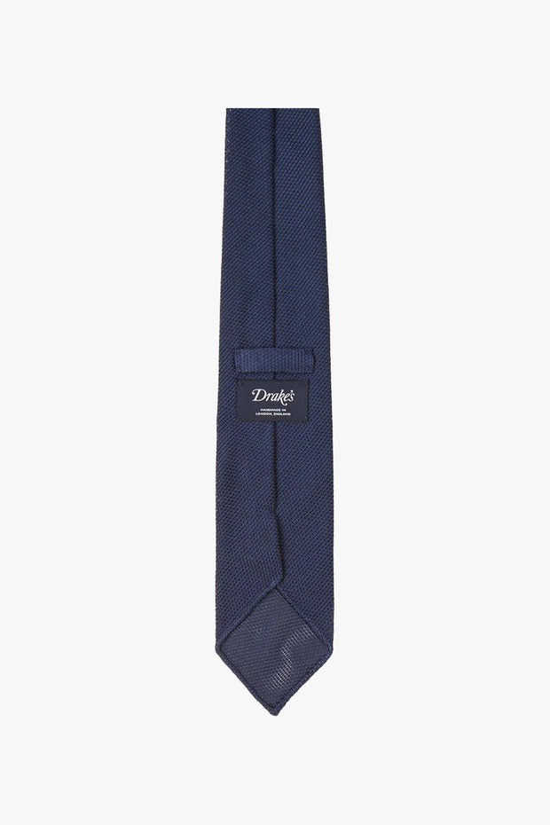 Fine Woven Grenadine Tie, Navy Tip