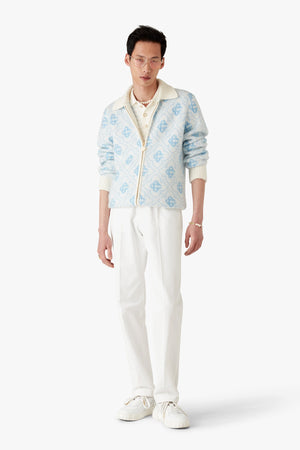 Monogram Zip Sweater