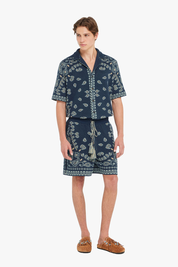 COTTON PIQUET BANDANA BERMUDA