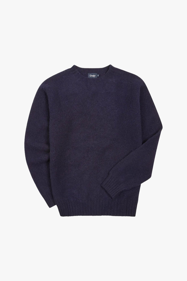 BRUSHED SHETLAND CREW NECK JUMPER