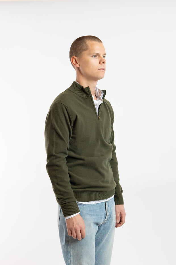 Half Zip Wool Cashmere Sweater