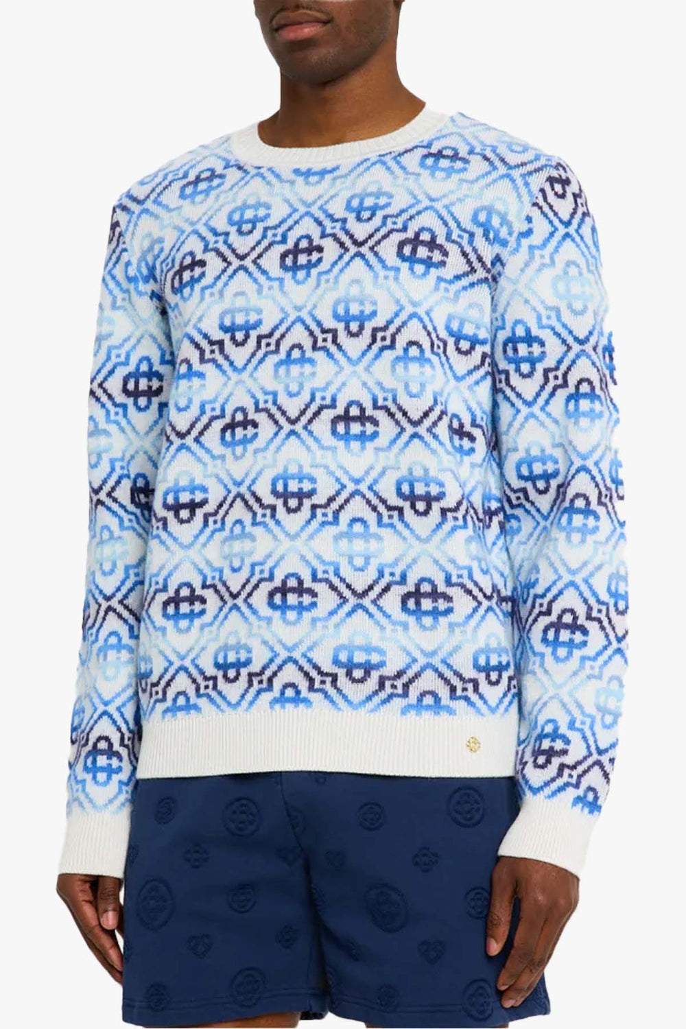 SPACE DYE MONOGRAM CREW