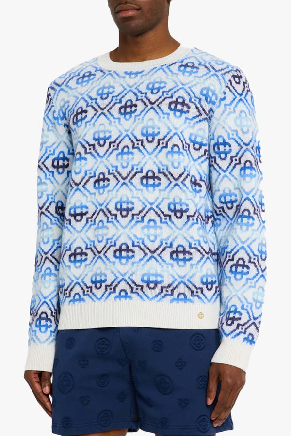 SPACE DYE MONOGRAM CREW