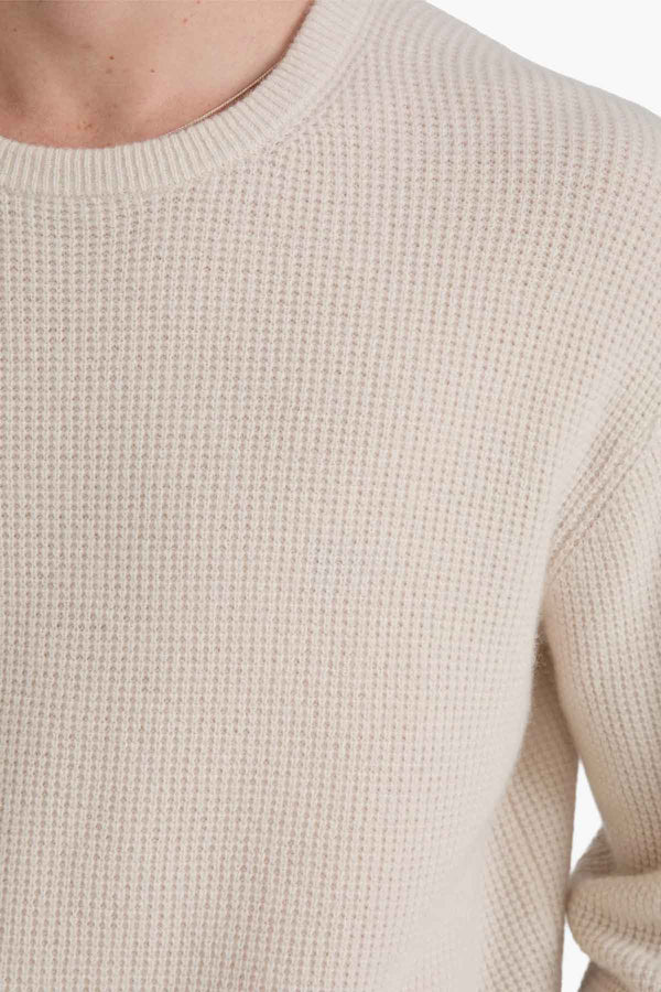 WAFFLE CASHMERE BLEND CREWNECK