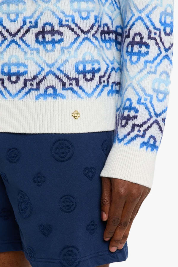 SPACE DYE MONOGRAM CREW