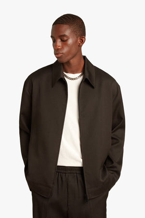 Golden Wool Gabardine Coach Jacket