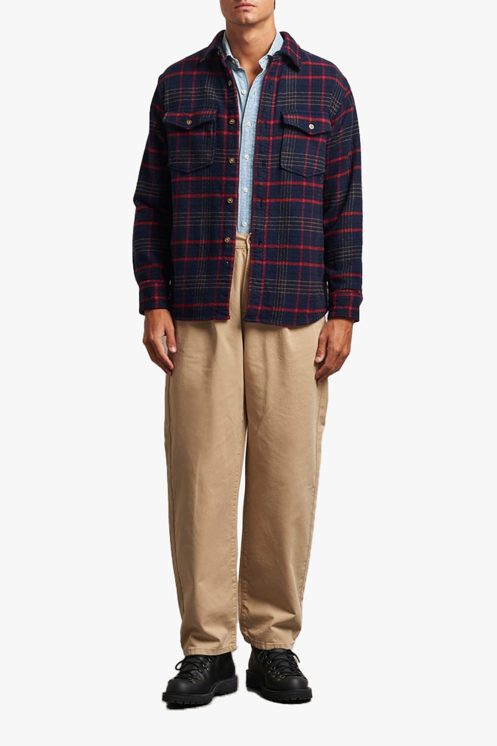 Blue Checked Flannel Shirt