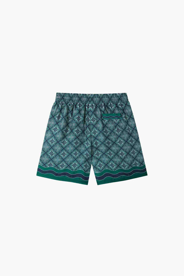 RADIATING MONOGRAM SILK SHORTS