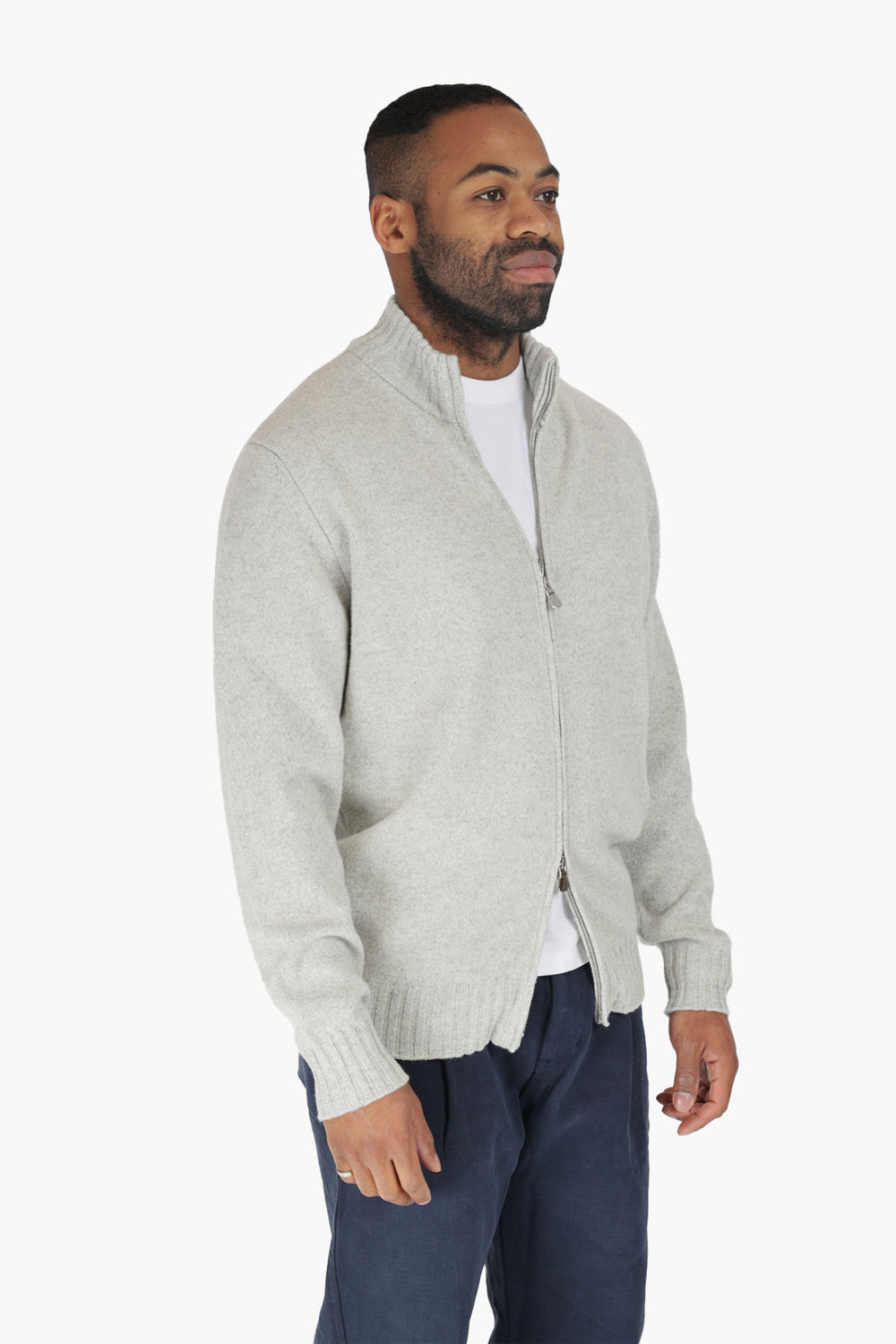Heavy Full Zip Wool/Cashmere Sweater