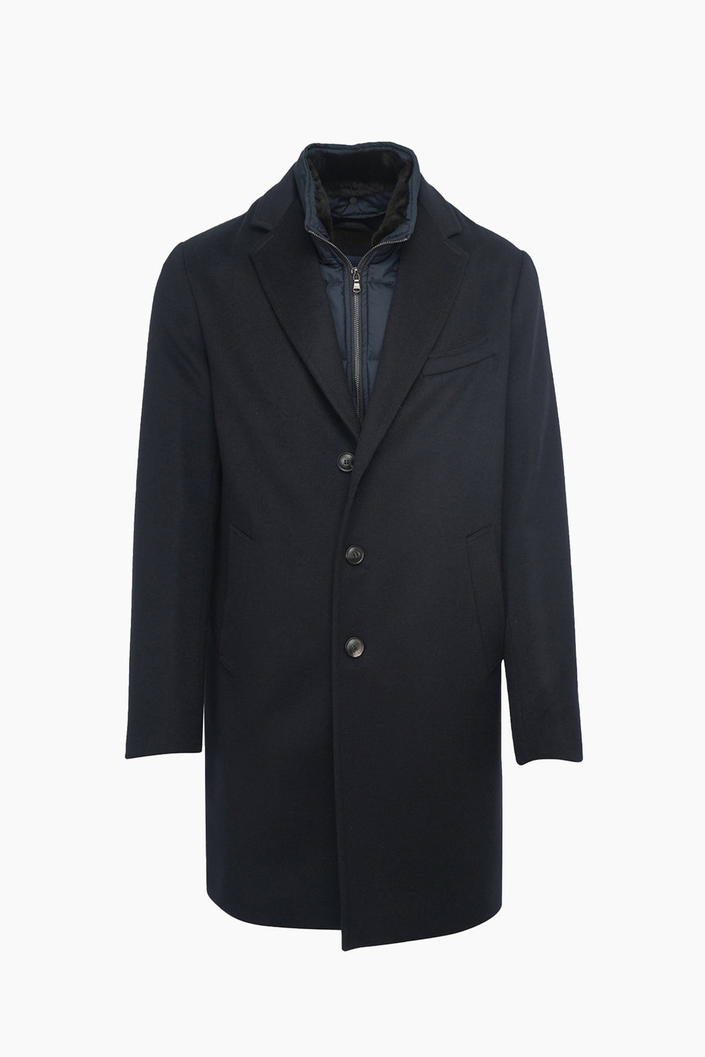 Gilet Lined Wool Coat