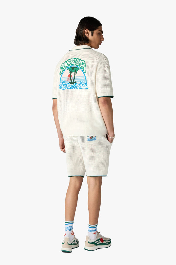 PALM TREE EMBLEM CROCHET SHIRT