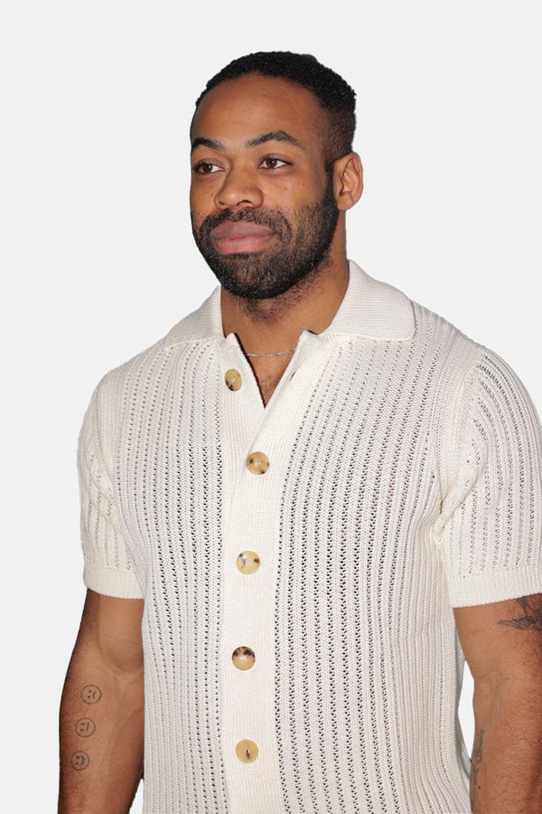 SS Button-Up Knit Shirt