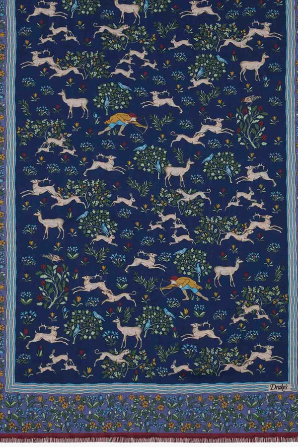 ARCHIVAL ANIMALS WOOL-SILK SCARF