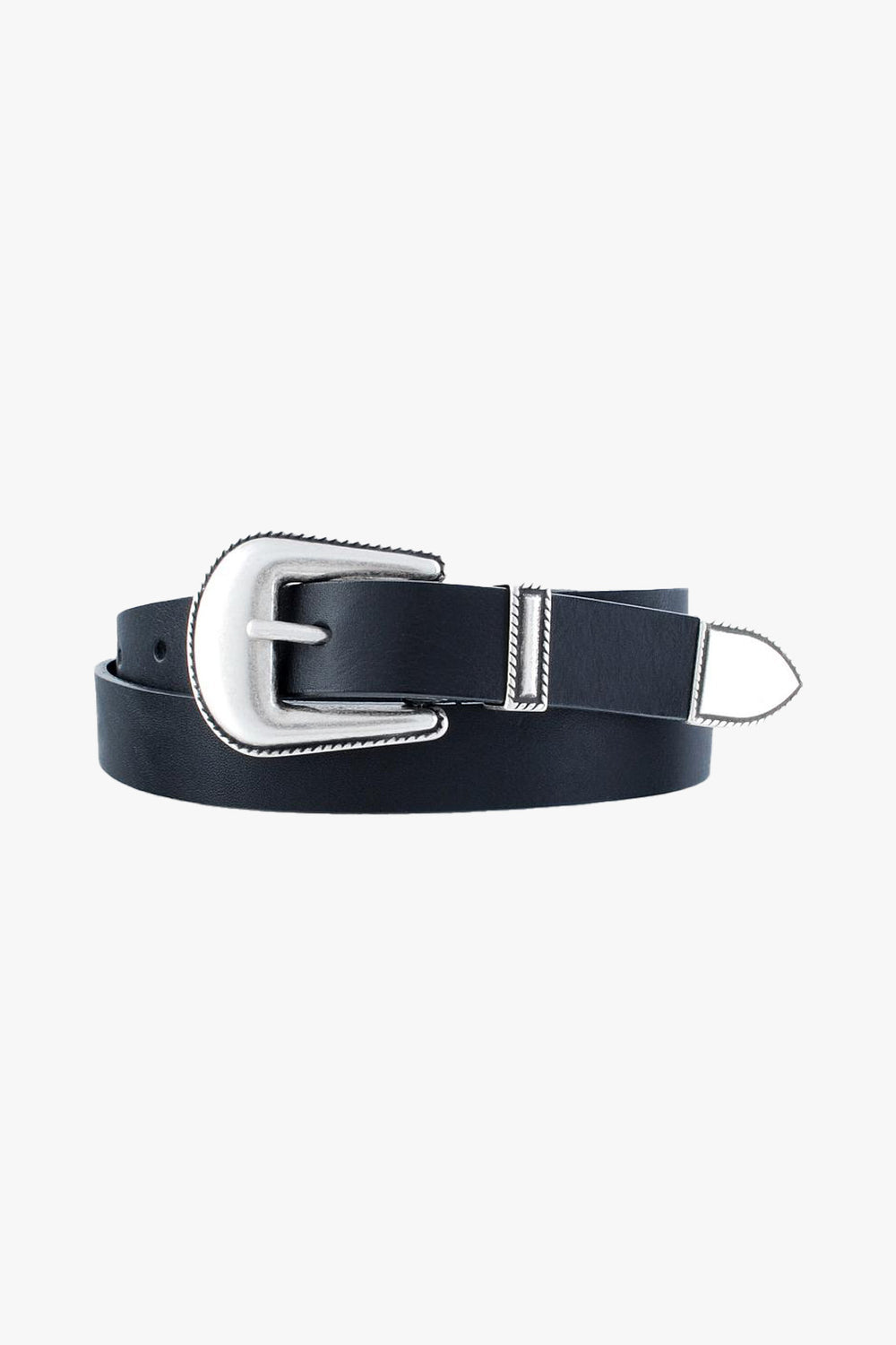 Black Buckle Leather Belt