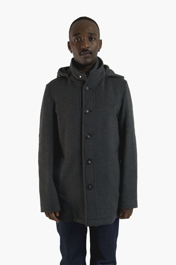 Wool Cashmere Hooded Coat