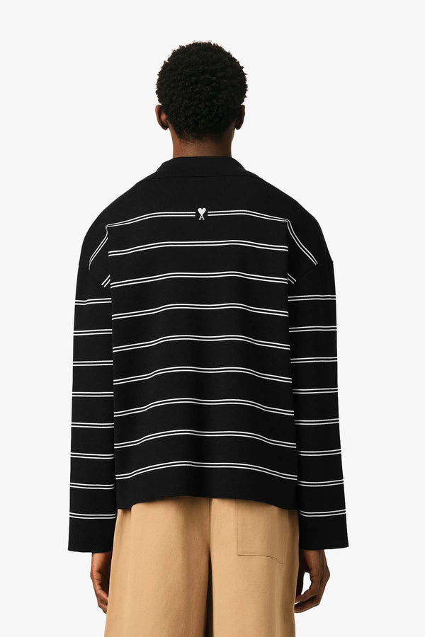LONG SLEEVE STRIPED POLO