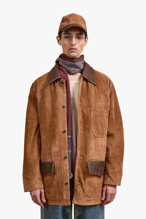 Suede Contrast Chore Jacket