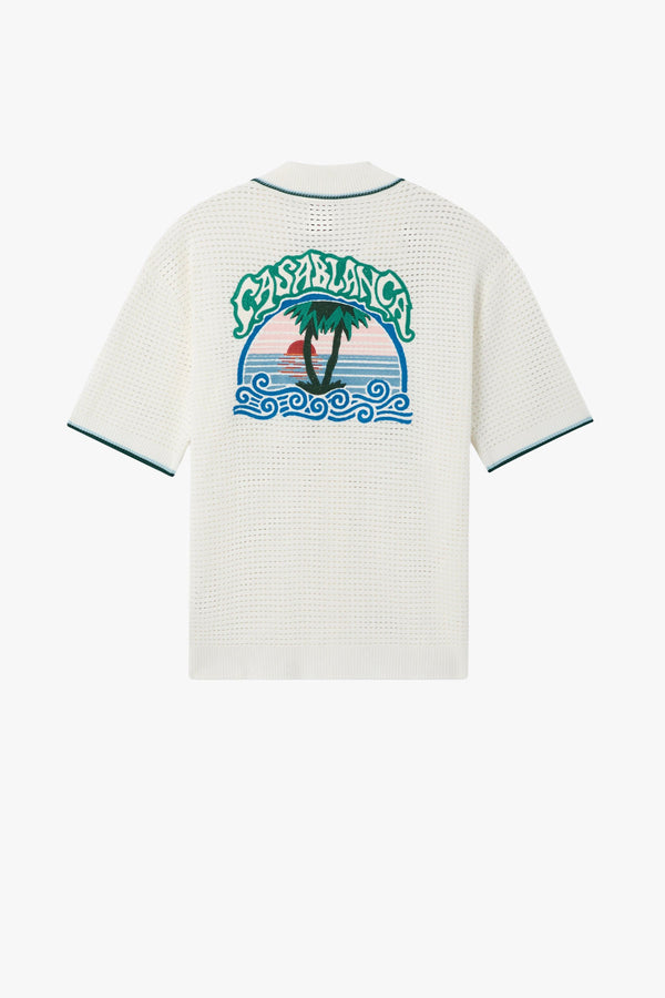 PALM TREE EMBLEM CROCHET SHIRT