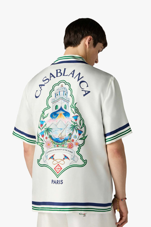 HOTEL EMBLEM CUBAN COLLAR SS SILK SHIRT