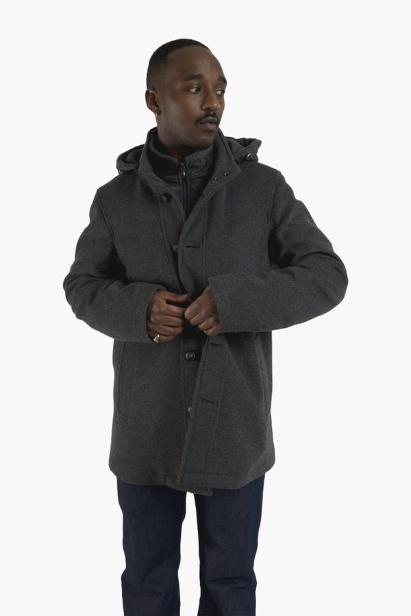 Wool Cashmere Hooded Coat