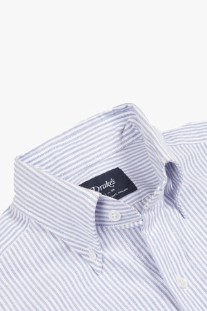 TICKING STRIPE BUTTON DOWN OXFORD SHIRT