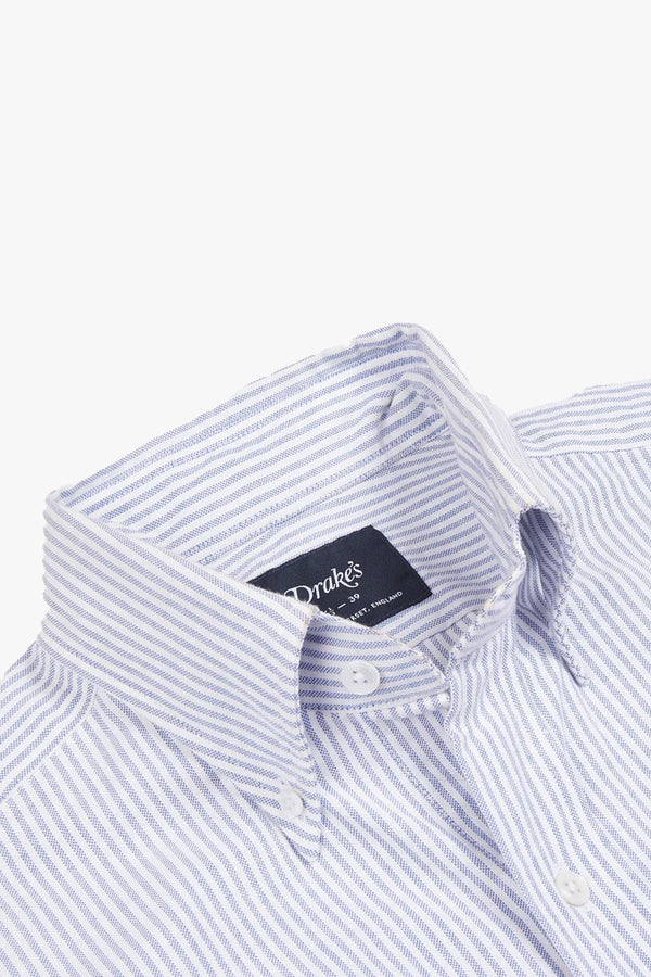 TICKING STRIPE BUTTON DOWN OXFORD SHIRT