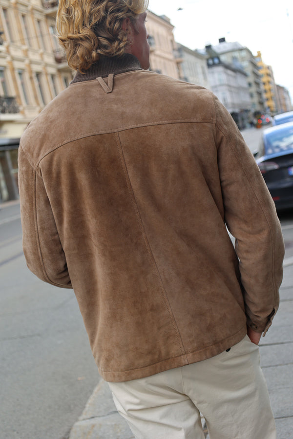 Padded Suede Field Jacket