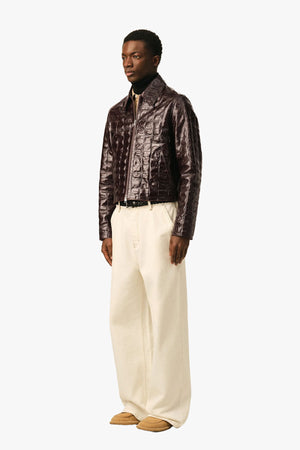 ZIPPED COWHIDE JACKET