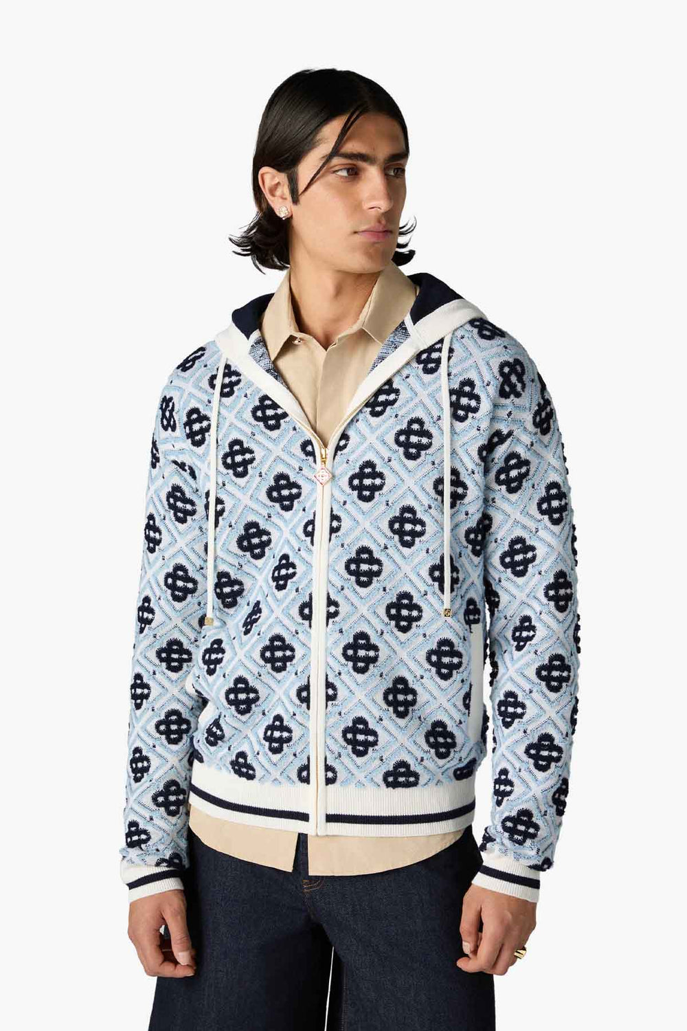 MONOGRAM ZIP UP HOODIE