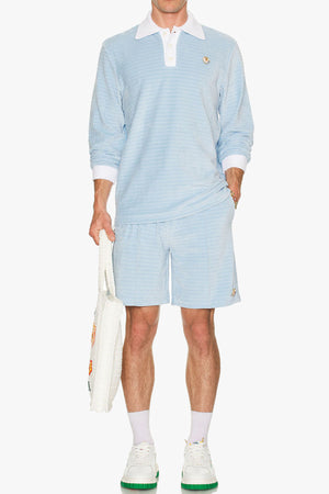 LONG SLEEVE VELOUR POLO SHIRT