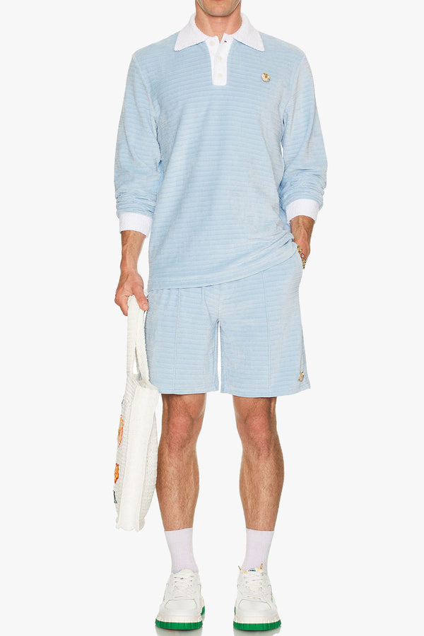 LONG SLEEVE VELOUR POLO SHIRT