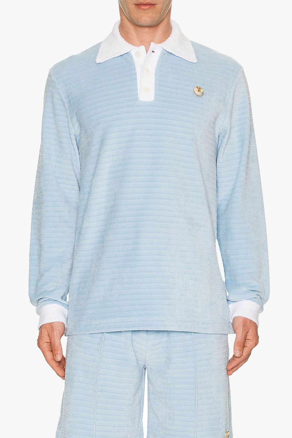 LONG SLEEVE VELOUR POLO SHIRT