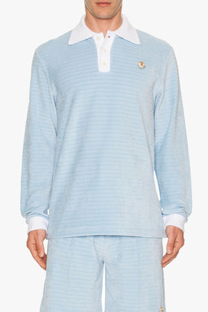 LONG SLEEVE VELOUR POLO SHIRT