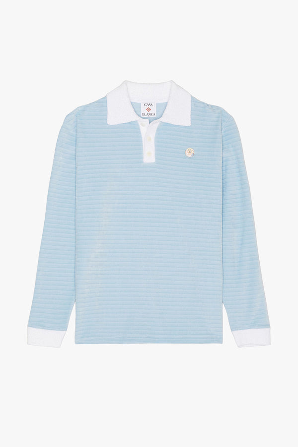 LONG SLEEVE VELOUR POLO SHIRT
