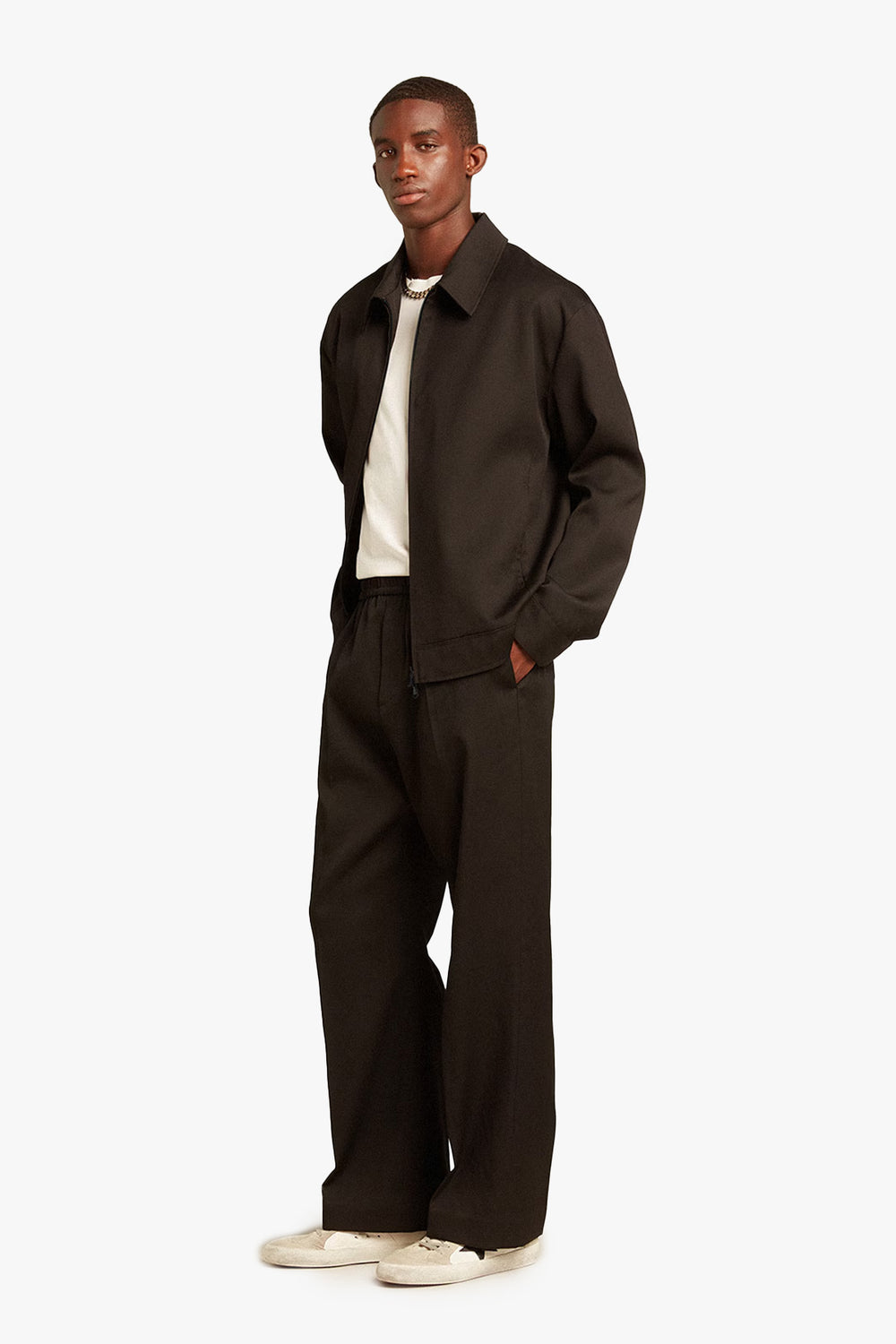 Golden Wool Gabardine Jogging Pants