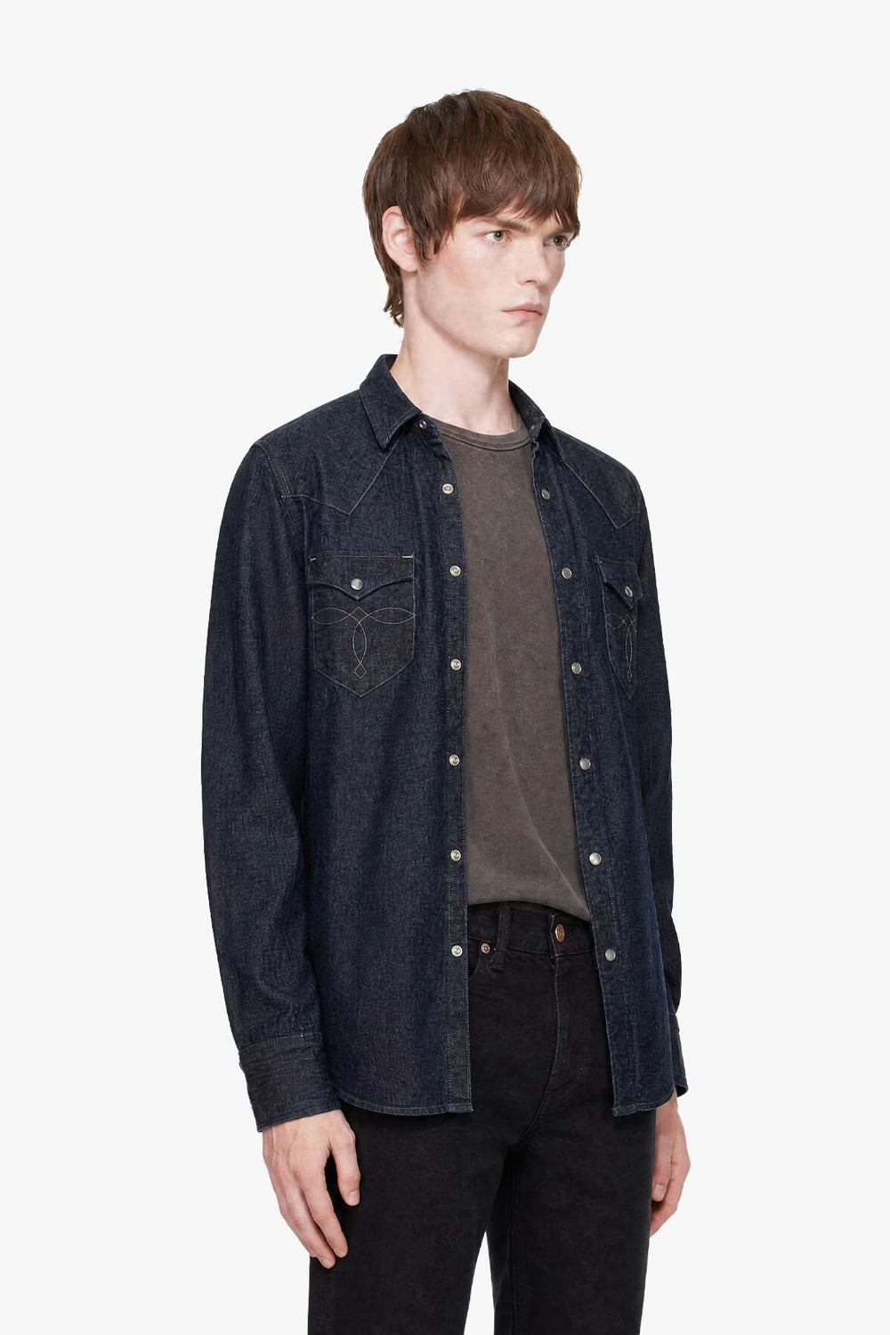 Slim Fit Chamois Western Shirt