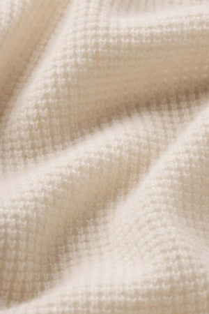 WAFFLE CASHMERE BLEND CREWNECK