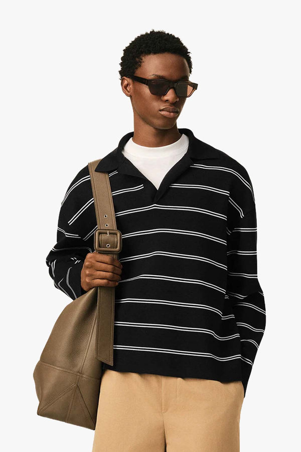 LONG SLEEVE STRIPED POLO