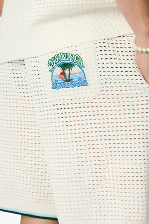 PALM TREE EMBLEM CROCHET SHORTS