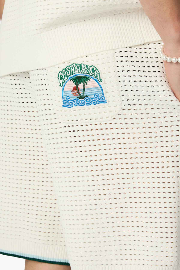 PALM TREE EMBLEM CROCHET SHORTS