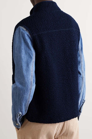 BOUCLE WOOL ZIP FLEECE VEST