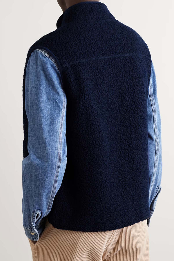 BOUCLE WOOL ZIP FLEECE VEST