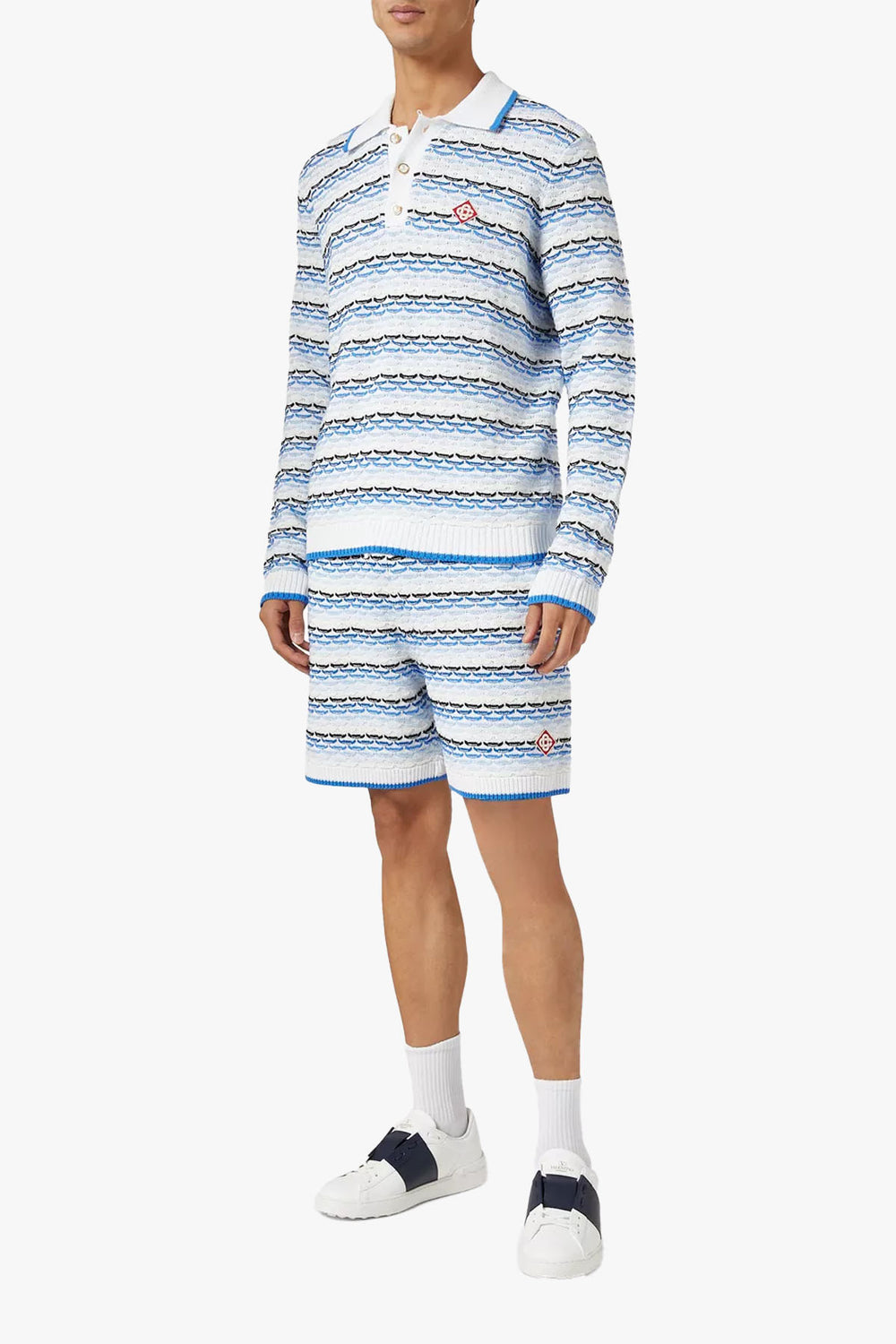 TUCK STITCH LONG SLEEVE POLO SHIRT