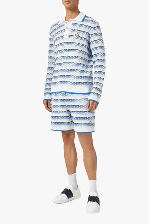 TUCK STITCH LONG SLEEVE POLO SHIRT